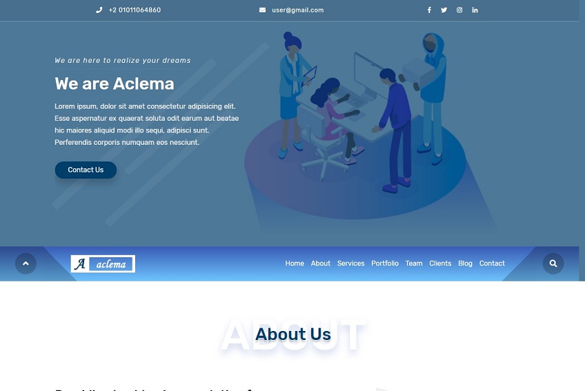 Aclema - Agency HTML Bootstrap Template Free Download