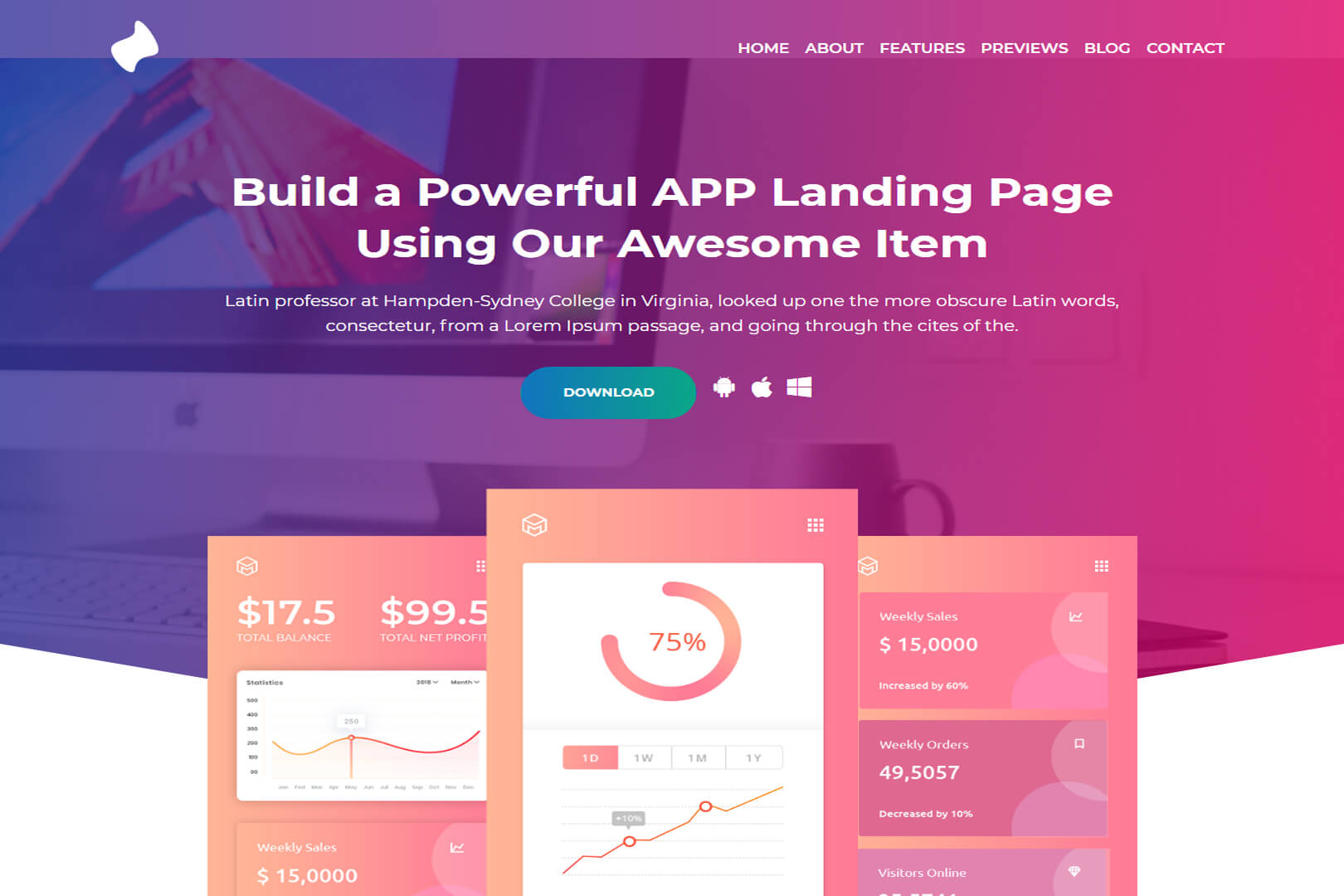 Applu Creative App Landing Page and Software showcase