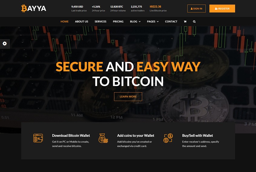 Bayya - Bitcoin Crypto Currency HTML Template