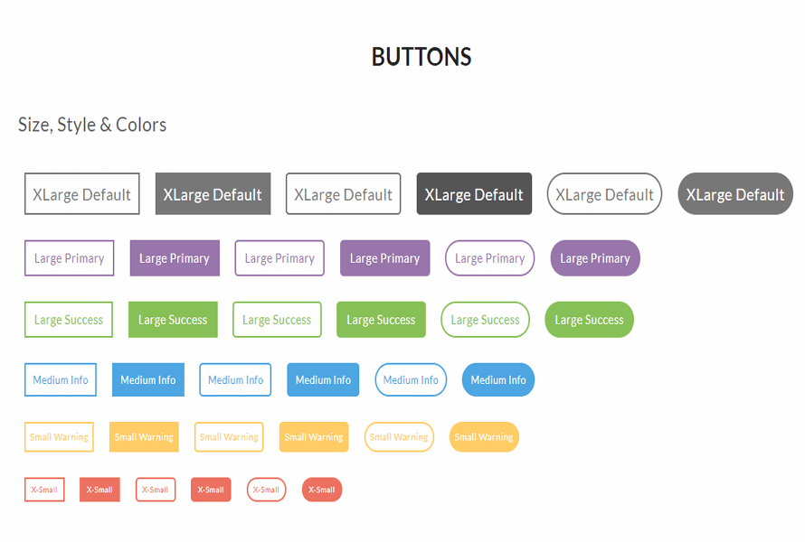 Bootstrap Stylish Buttons UI-Kit Free Download | TemplatesPoint