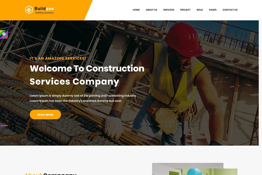 Buildque – HTML5 Construction Business website Template