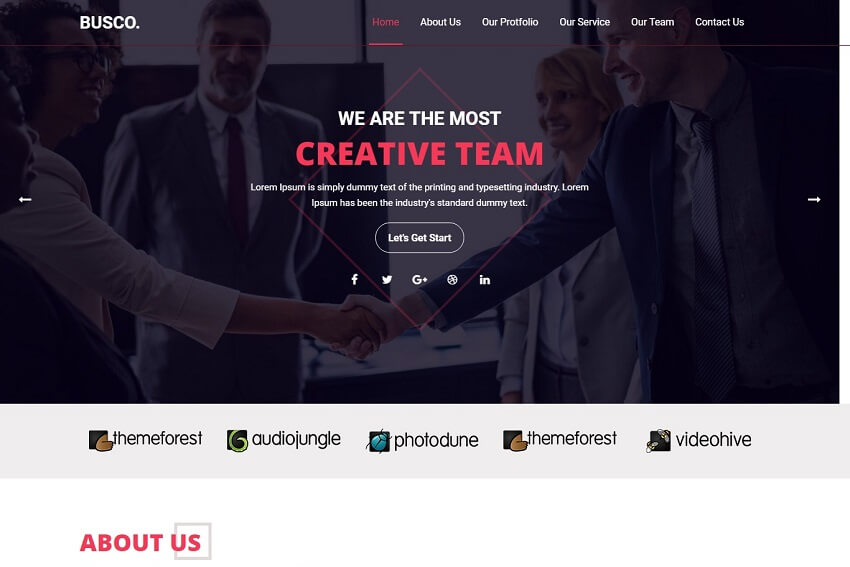 Busco - Corporate & Business Agency website Template Free download