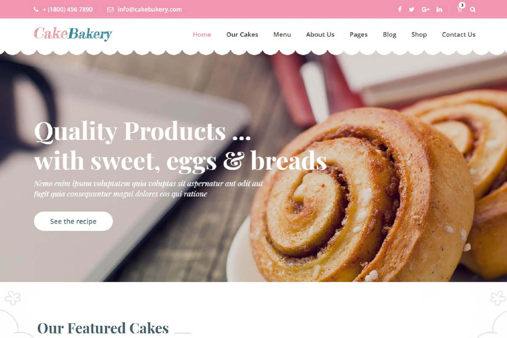 Cake Bakery | A Template for Cake and Bakery