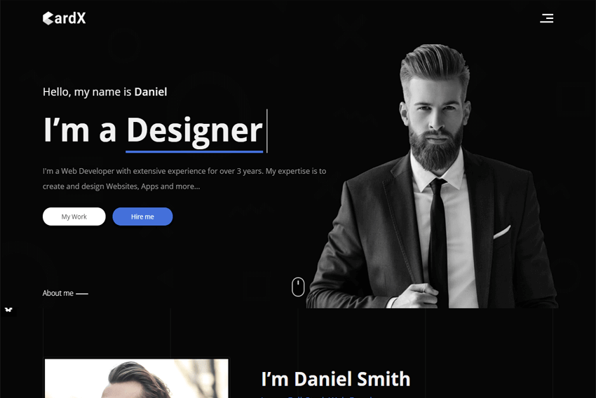 CardX Modern Personal Portfolio  Resume CV HTML5 Template