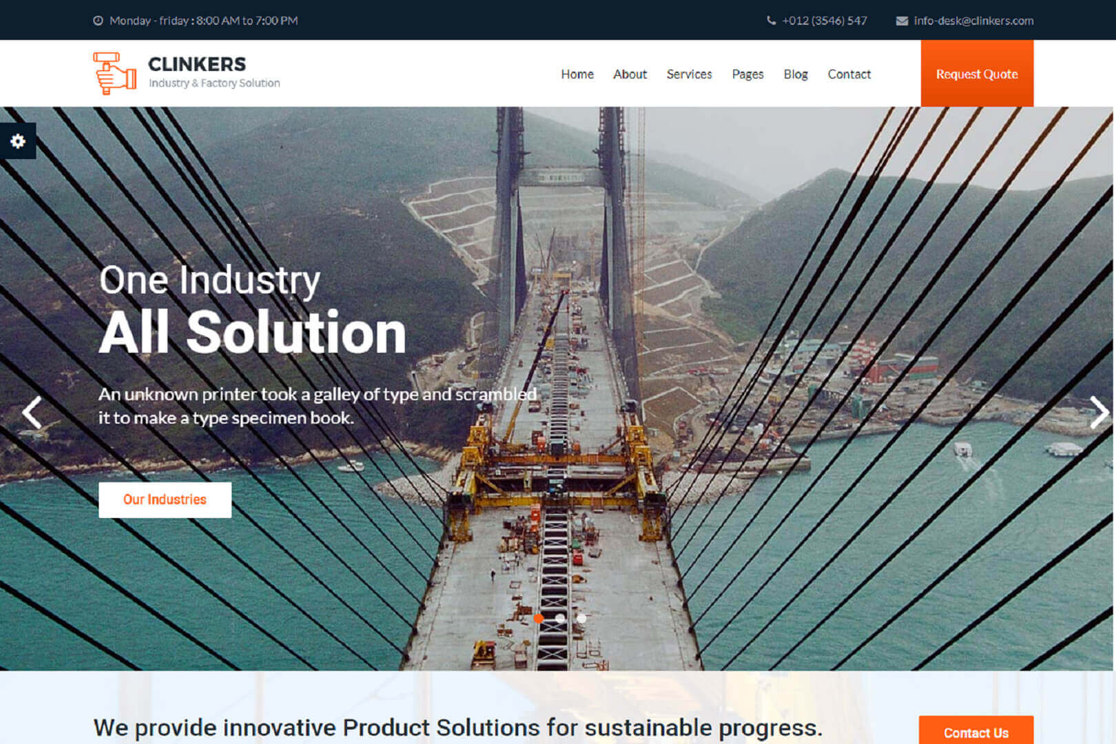 Clinkers Industrial Industry Factory website Template