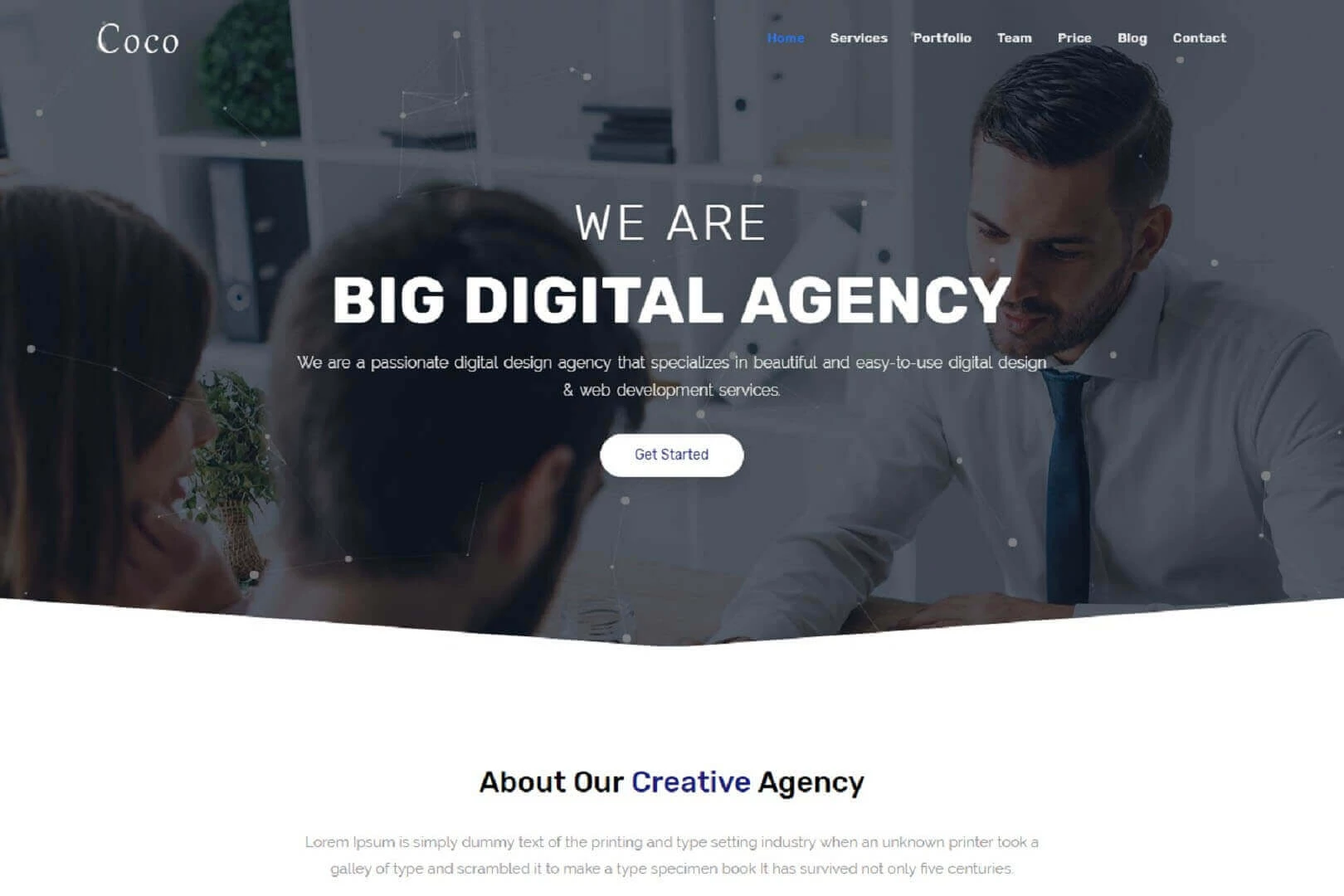 Coco One Page Parallax Website Template