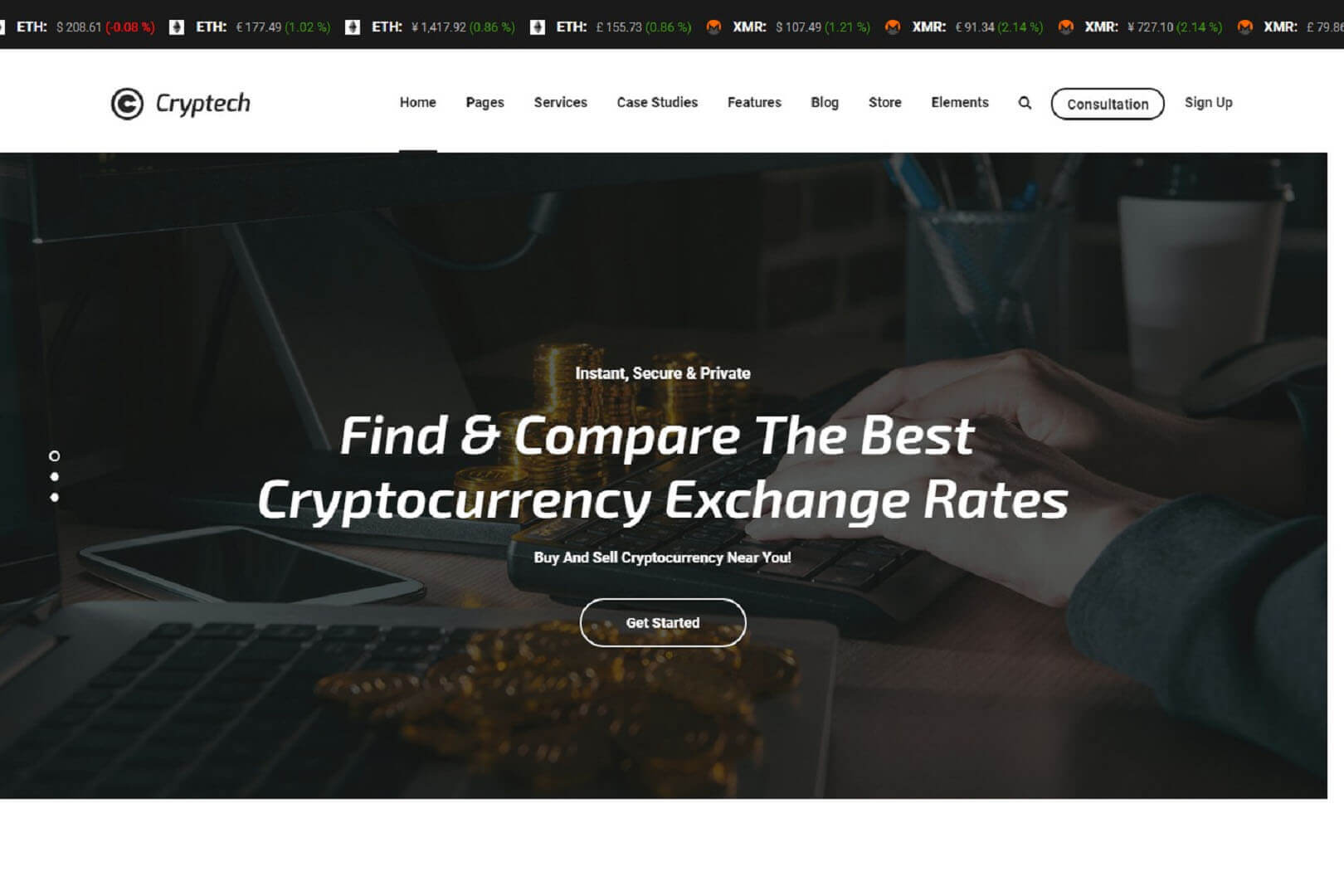 Cryptech Bitcoin Cryptocurrency Website Template