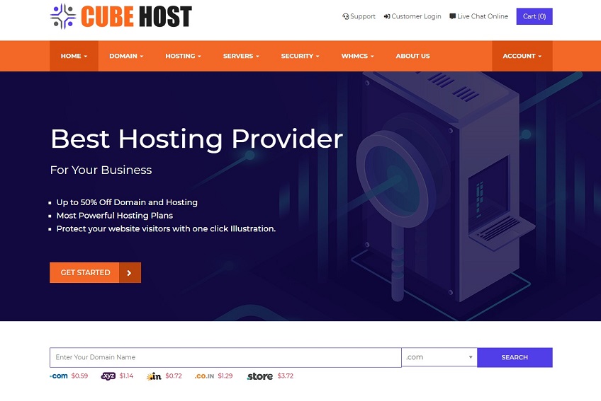 Cube Host Web Hosting HTML Template Free Download