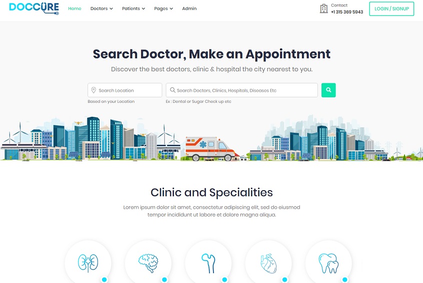 Doccure - Doctor Appointment Booking Bootstrap Template with Admin Dashboard