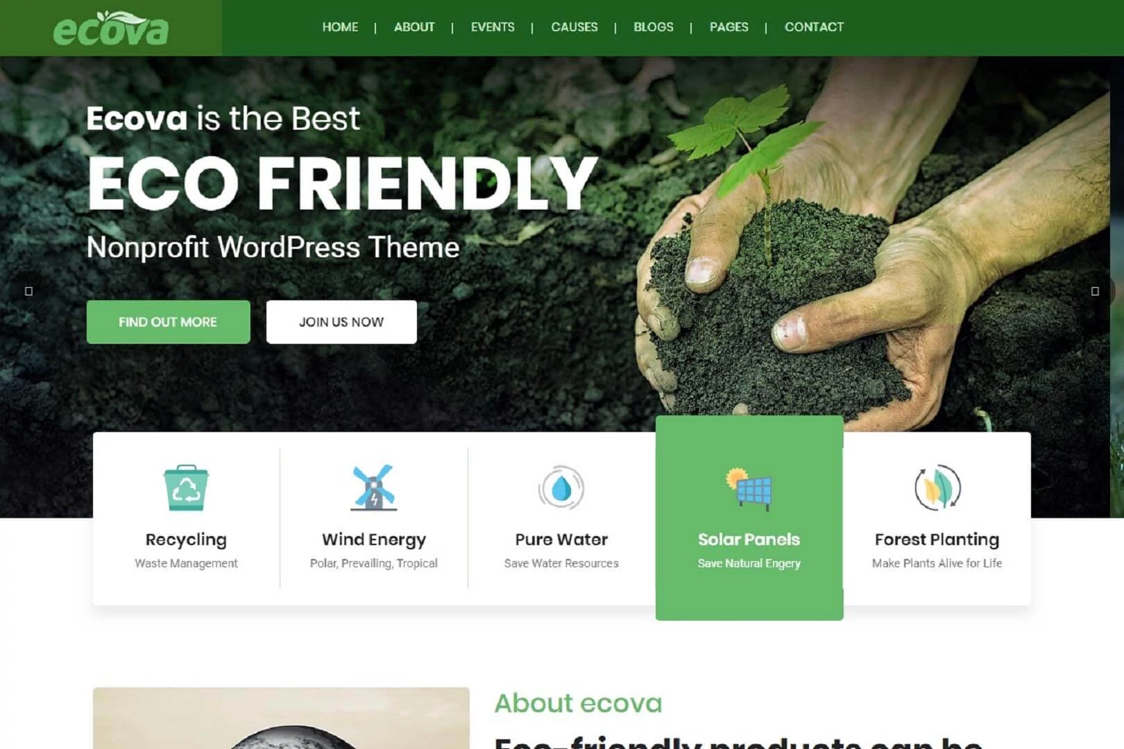 Ecova - Eco Environmental Bootstrap 4 Template