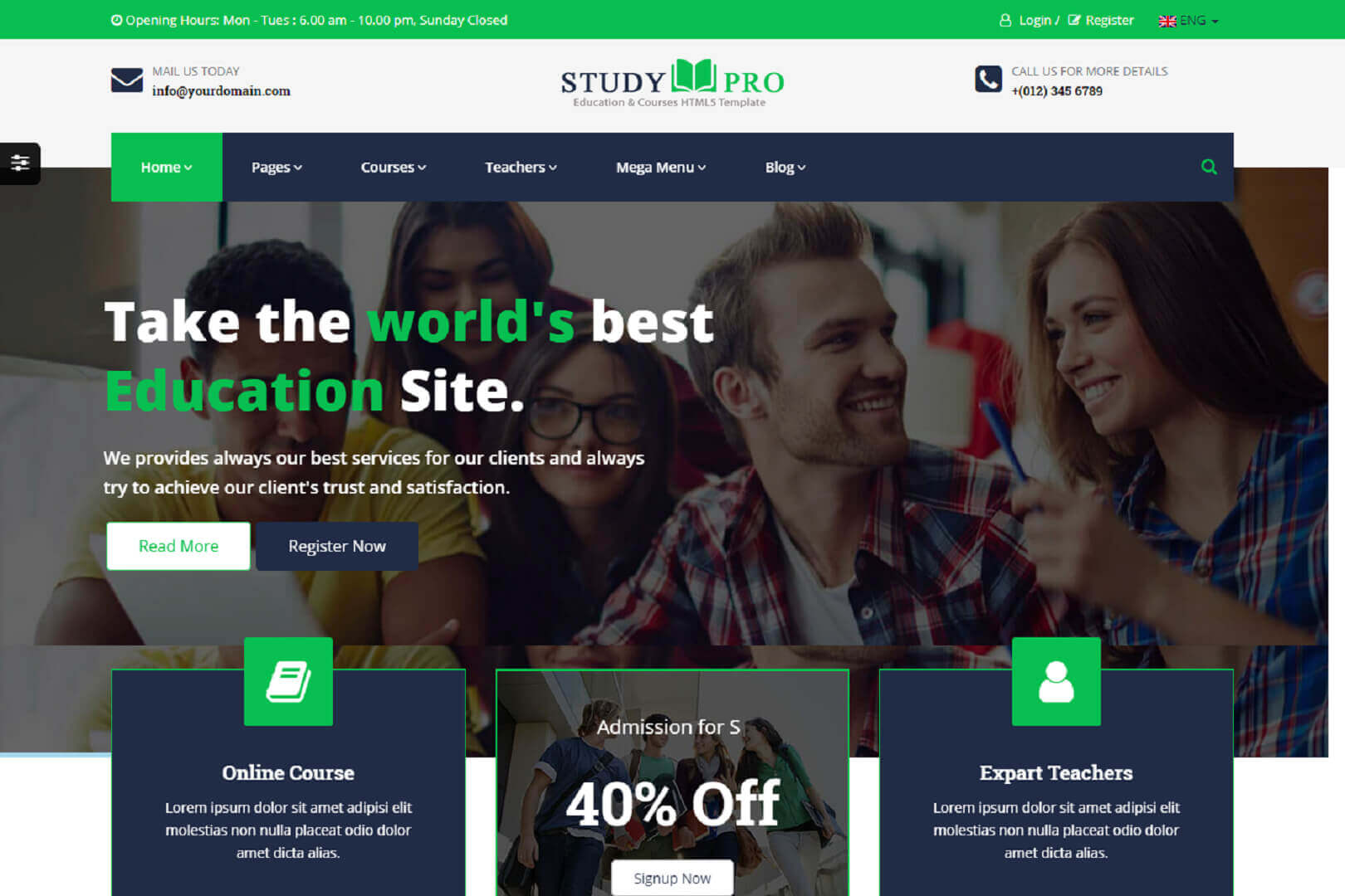 Education Course Study Pro Responsive Website Template