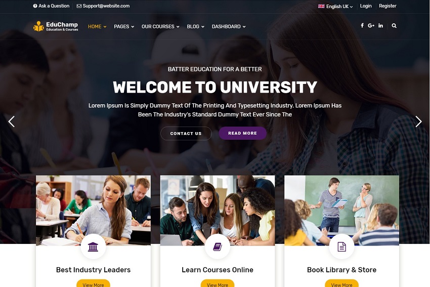 EduChamp - Education HTML Template + Admin Dashboard