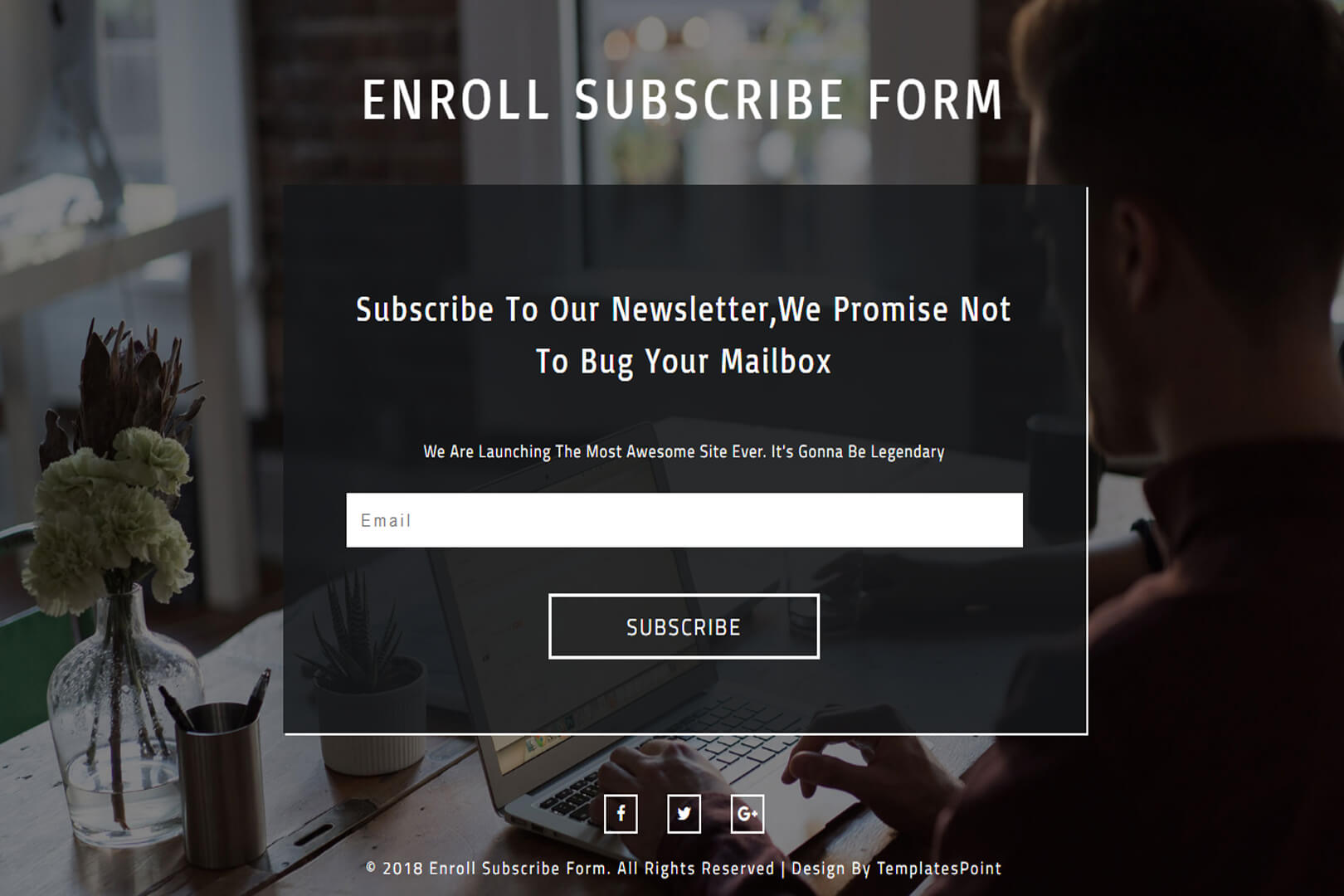 Enroll Subscribe Form Responsive Widget Template