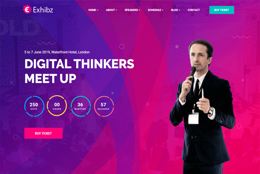 Exhibz - Responsive Event HTML Website Template Free Download