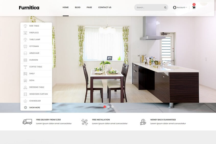 Furnitica - Minimalist  Interior design Furniture website HTML Template