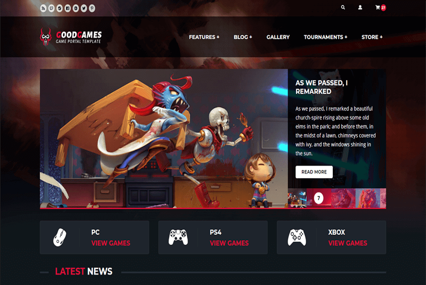 Good Games - HTML  template Gaming Portal / Store Template