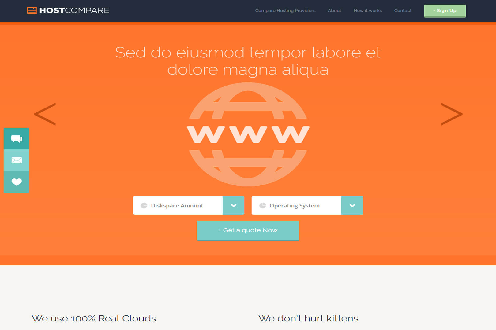 Hostcompare cloud hosting Flat Responsive website template