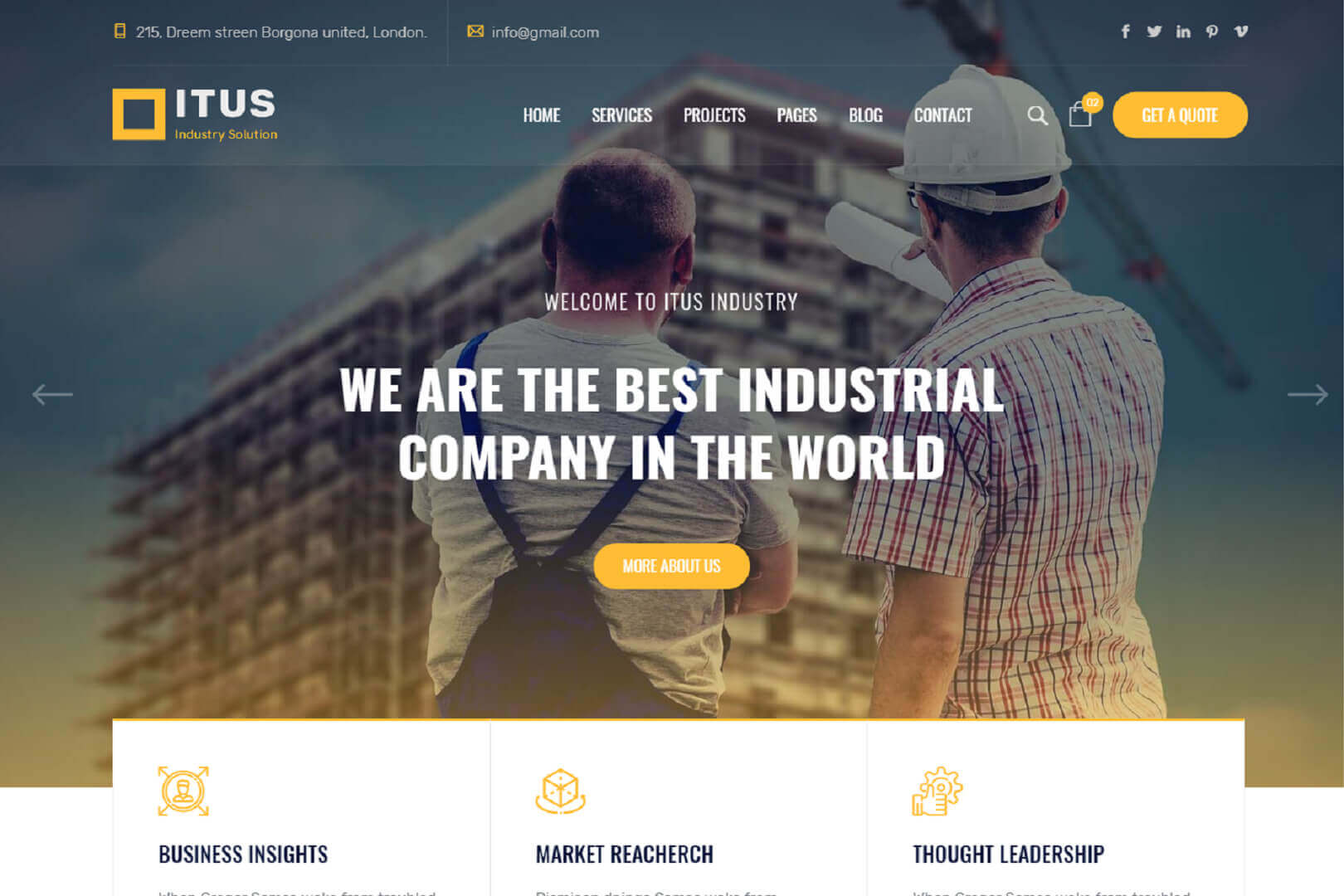 Industrial Factory and Engineering Website Template Free Download