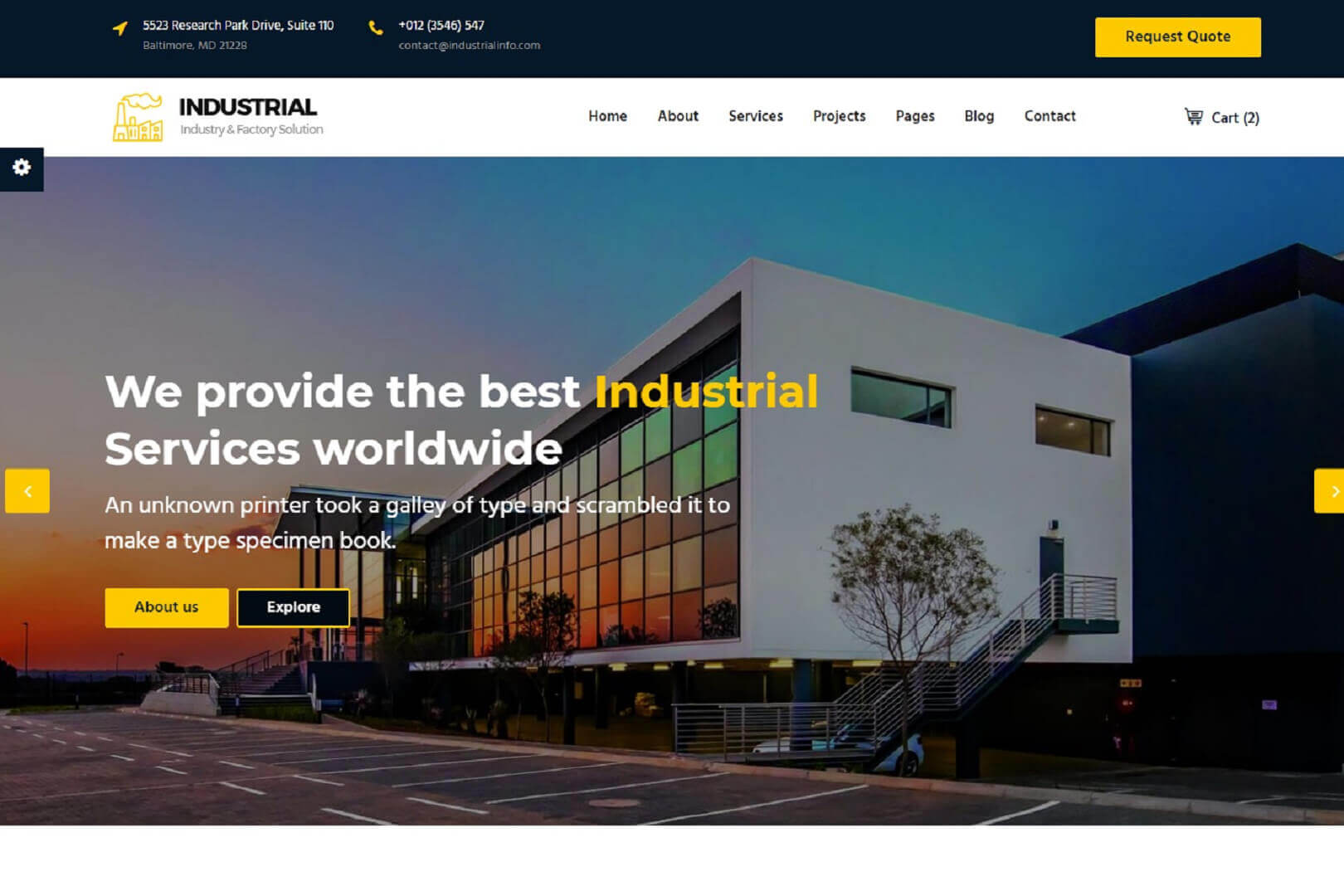 Industry Factory and Engineering Responsive Template