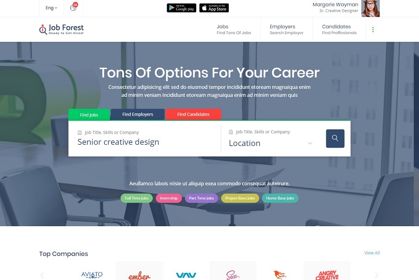 Job Forest - Job Board HTML Template Free Download