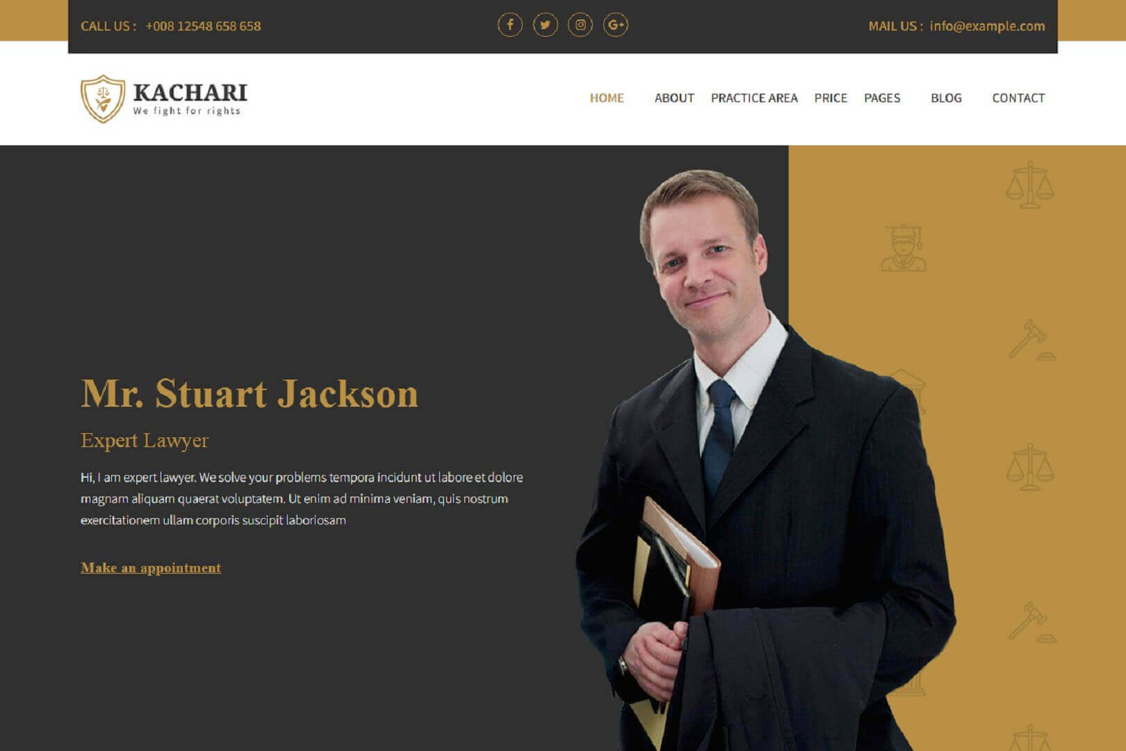 Kachari Personal Lawyer Bootstrap4 Template