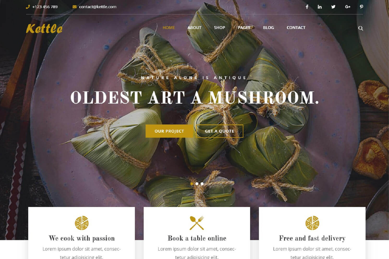 Kettle Restaurant Food HTML5 Website Template