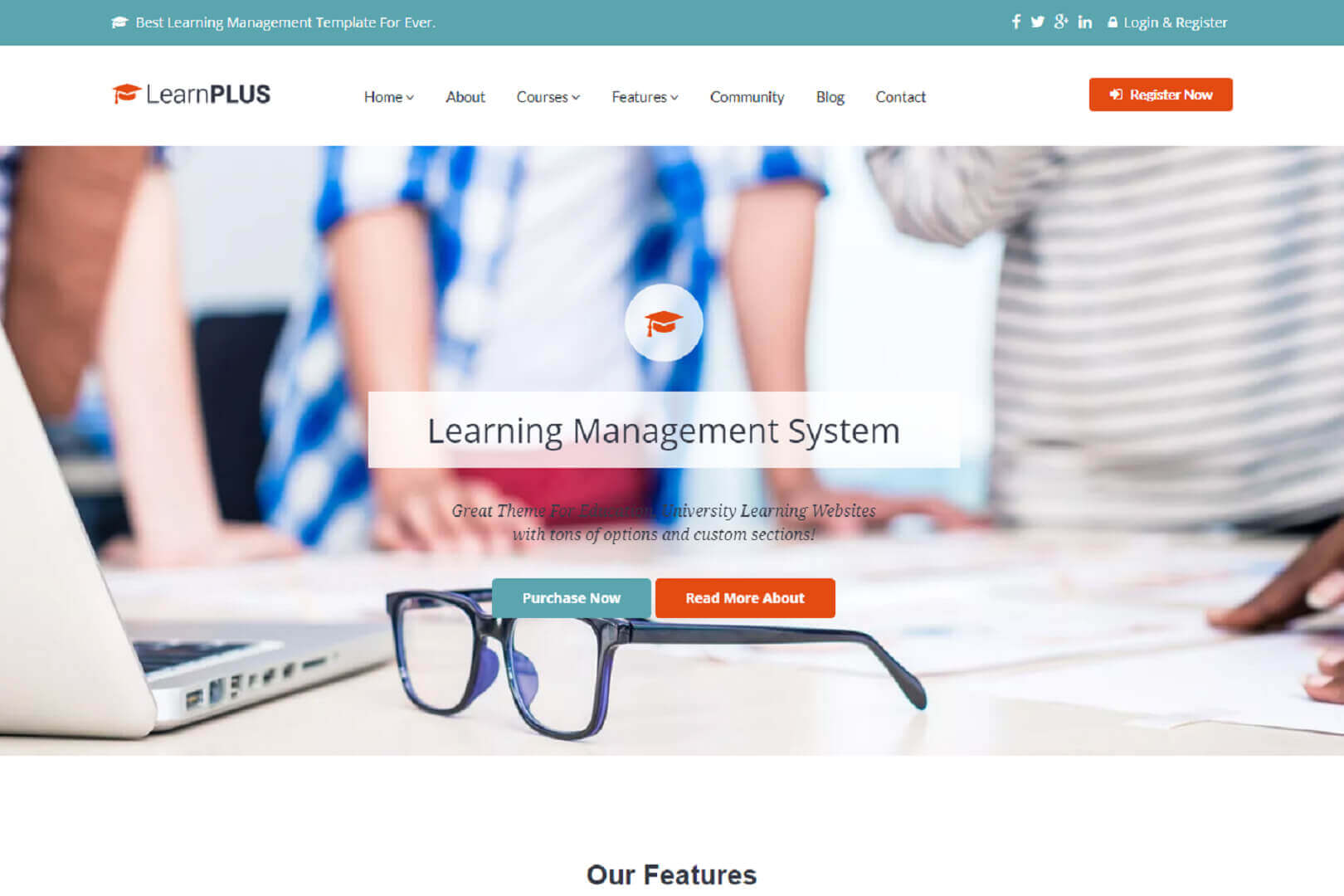 LearnPLUS | Education LMS Responsive website Template