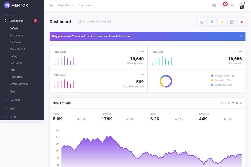 Mentor - Bootstrap 4 Admin Dashboard Template