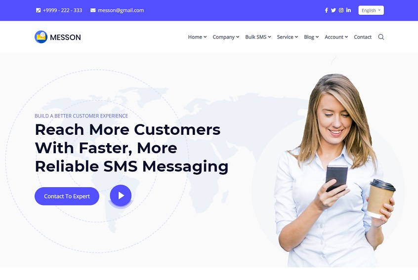 Messon - Bulk SMS Reseller Business HTML Template