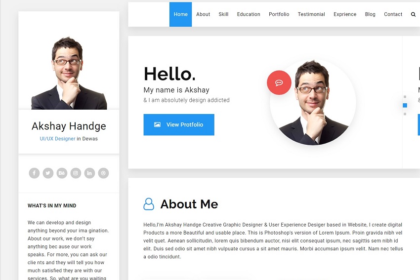 My Porto- Resume and vCard HTML Template