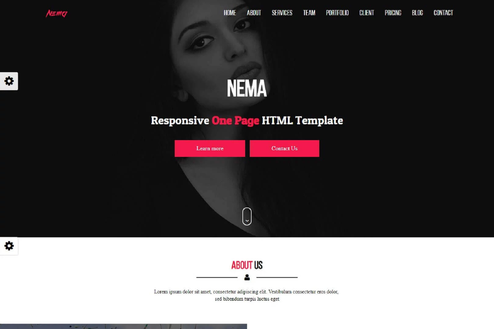 Nema One Page Multipurpose HTML Template