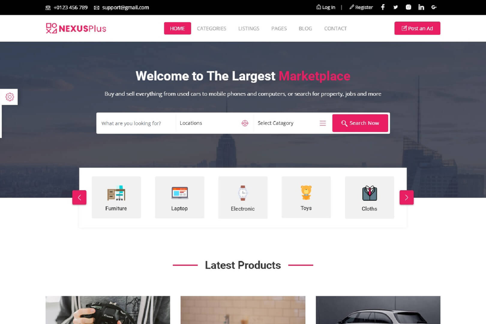 NexusPlus Classified Ads Website Template