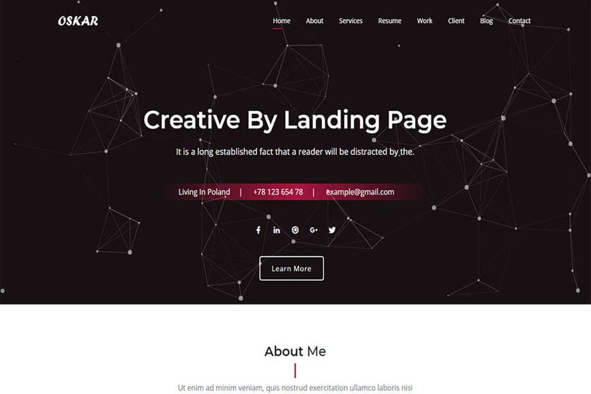 Oskar - Responsive website Bootstrap 4 Landing Template