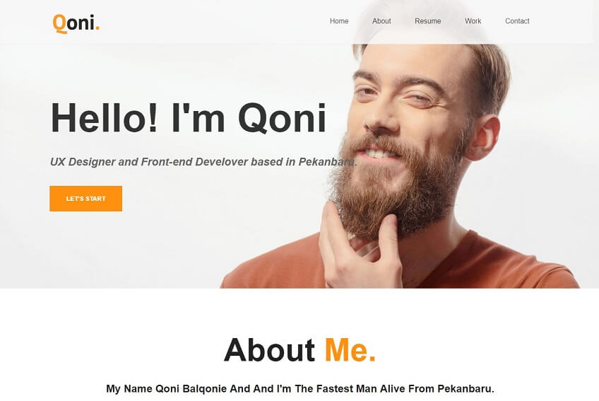 QONI - Personal Resume HTML Template