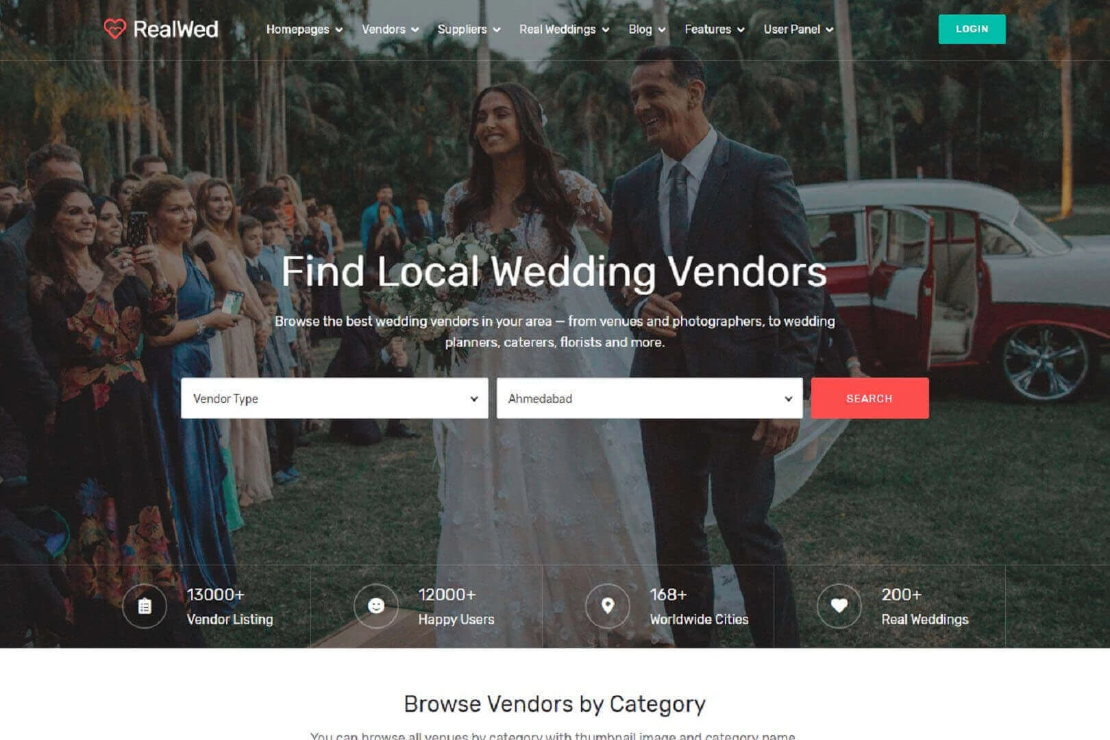 Realwed Wedding Supplier Directory Listing Template