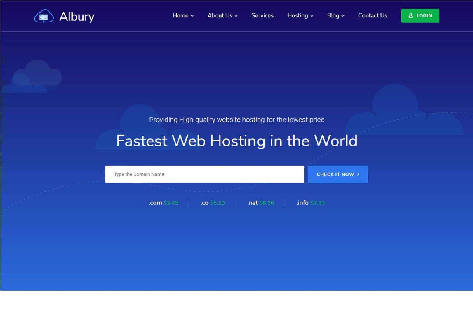 Responsive Hosting Domain and Technology Template