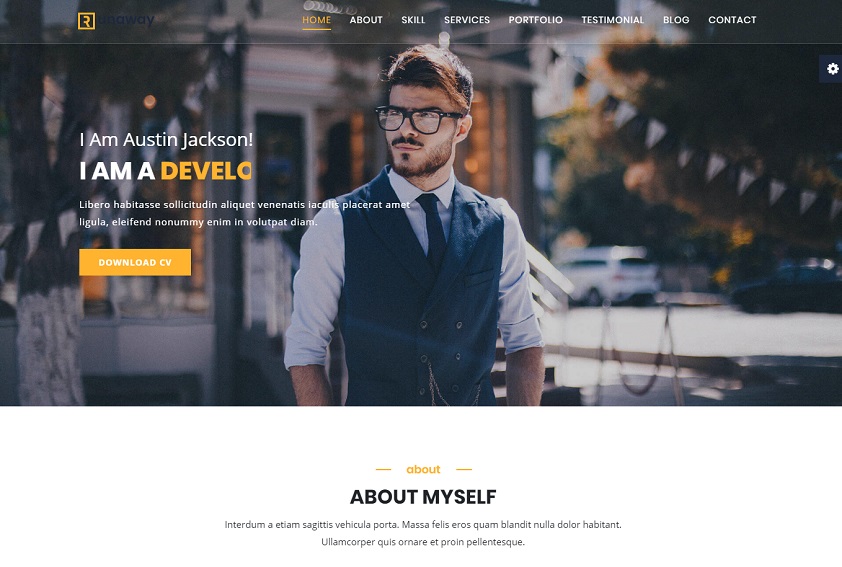 runaway theme - personal portfolio template free download