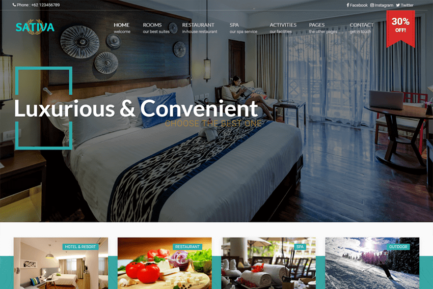 sativa - Hotel & Resort HTML Template Free Download