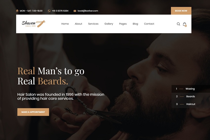 Shaven - Salon HTML Bootstrap Responsive Template