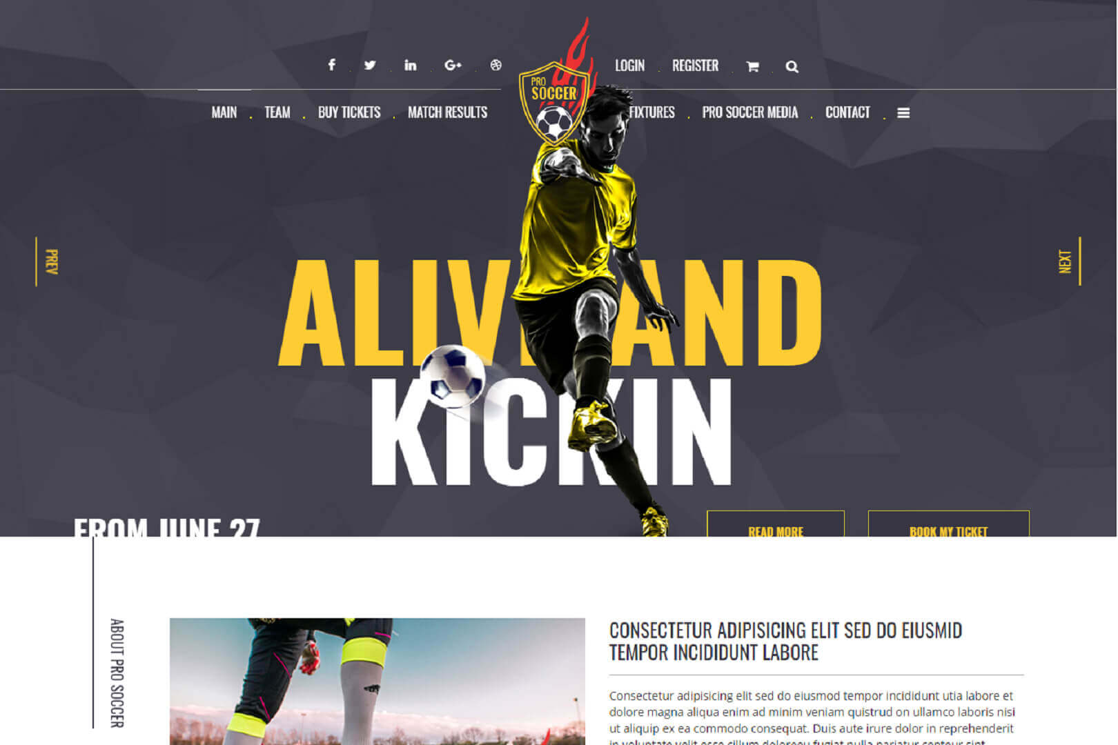 Soccer and Football Club HTML Template Free Download