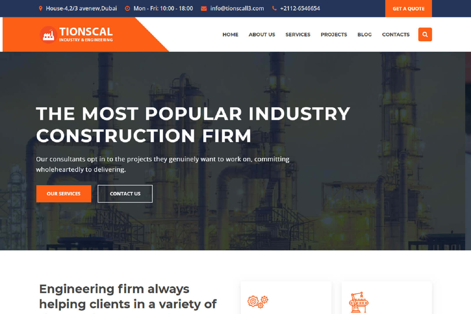 Tionscal - Industrial Factory HTML Template