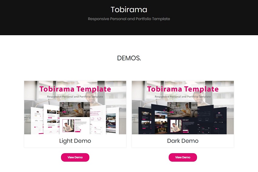 Tobirama - Responsive Personal and Portfolio Template