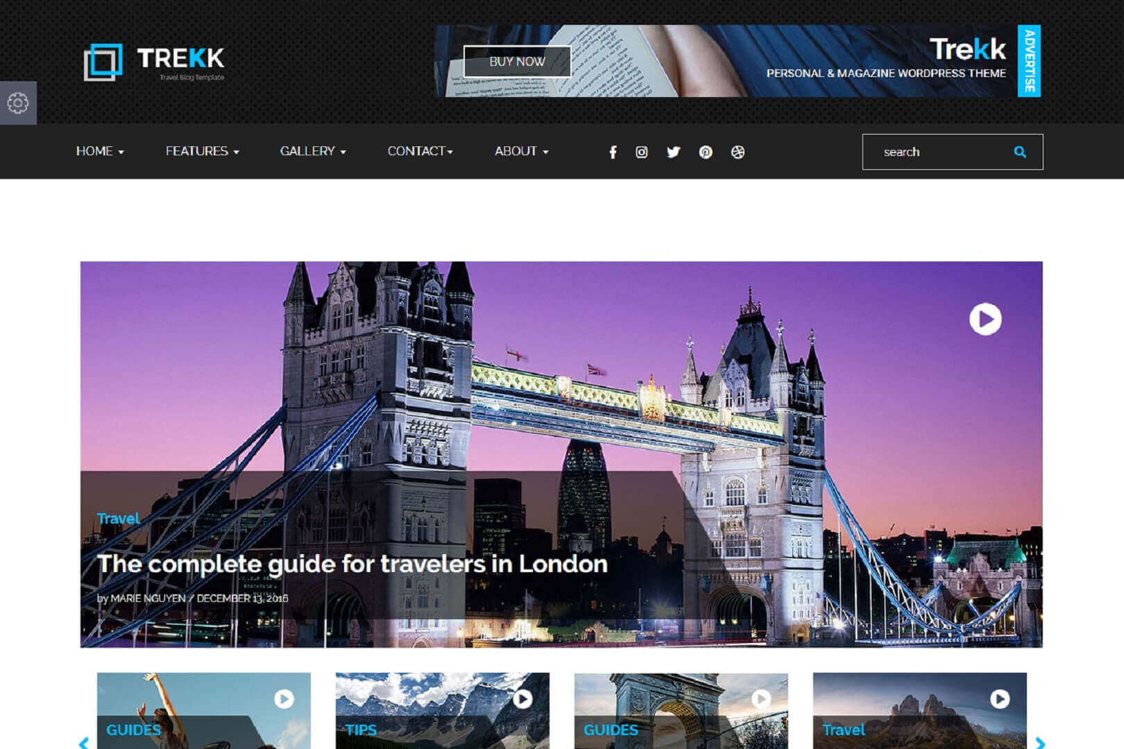 Trekk Tour and Travel Blogging HTML Template