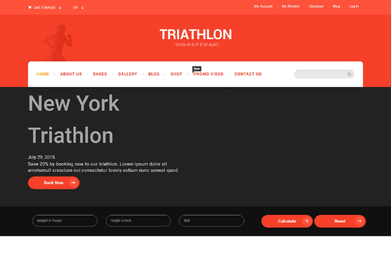 Triathlon Bootstrap  Responsive HTML Template