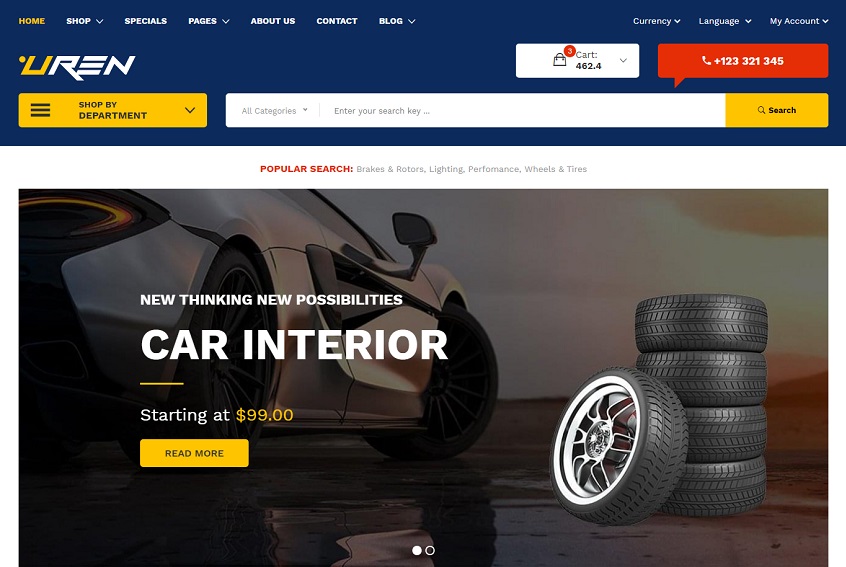 Uren - Car Accessories Shop HTML Template Website