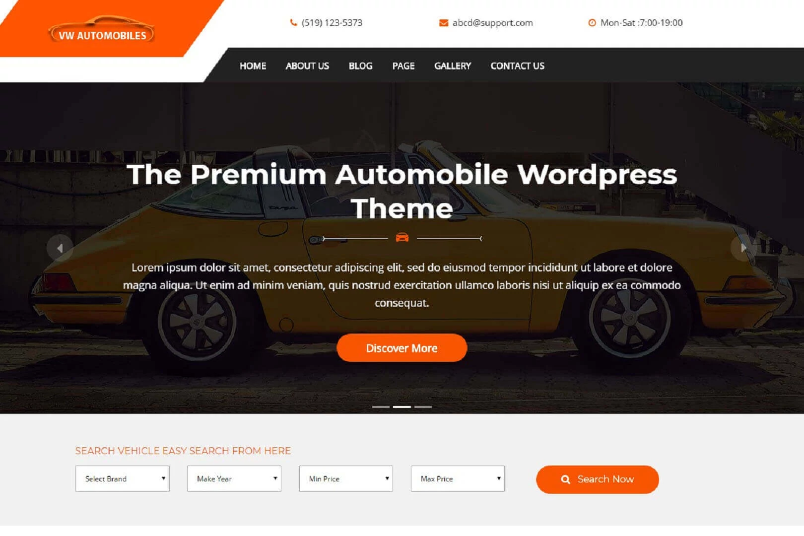 VW Automobile Pro WordPress Theme