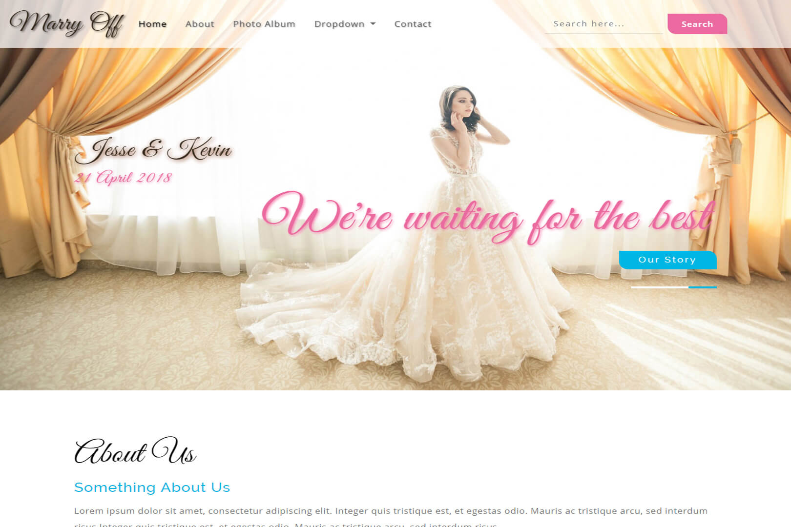 Wedding Bootstrap Responsive Web Template Free Download