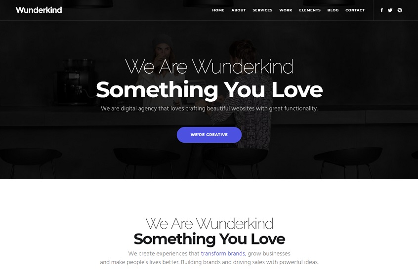 Wunderkind Theme  - One Page Parallax personal portfolio template